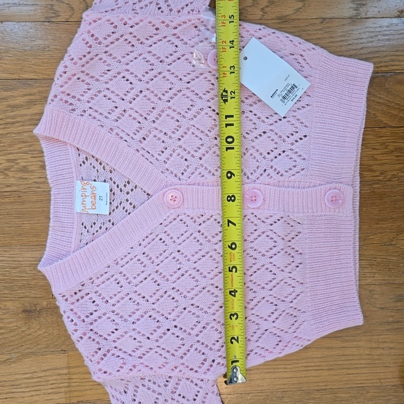JUMPING BEANS BRAND TODDLER GIRLS PINK FRONT BUTTON CARDIGAN SIZE 2T - Picture 8 of 10